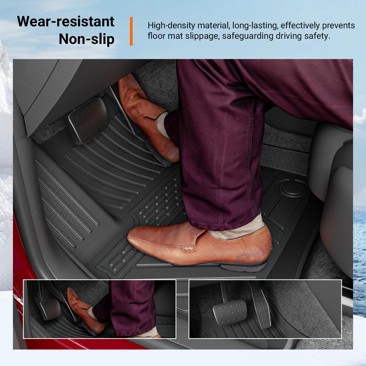 Powoq floor mats easy to wipe with water and rag.