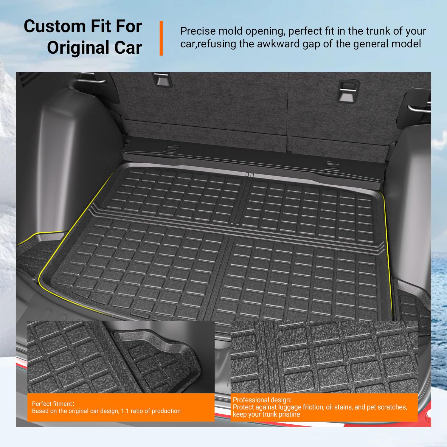 Powoq trunk mat installed in Honda CR-V for seamless cargo integration.