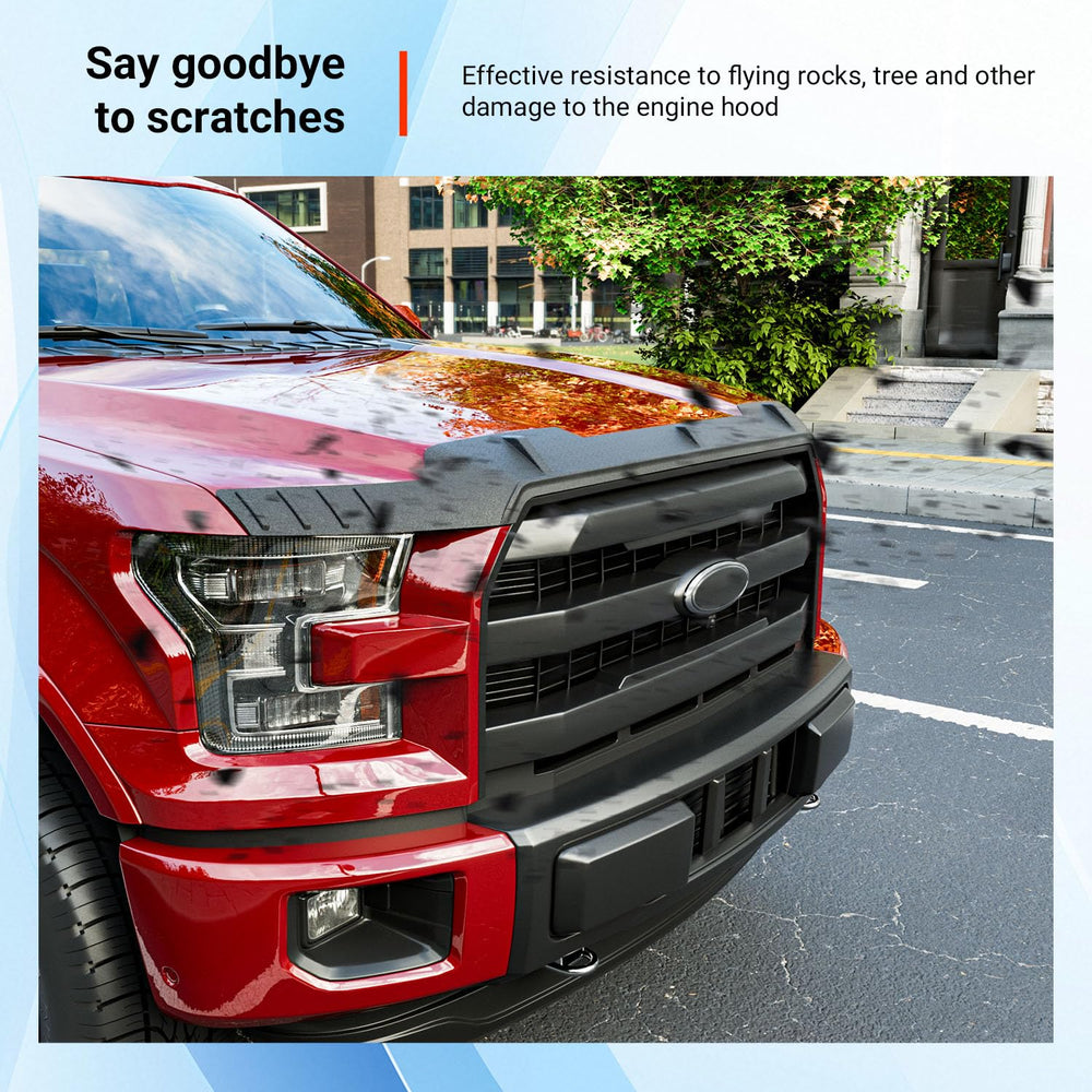 Powoq hood protector installation highlights simple adhesive mounting and strong initial grip.