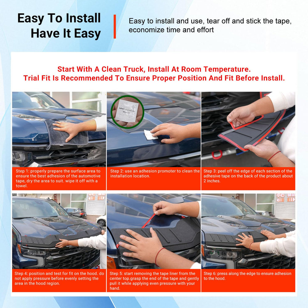 Powoq hood protector cleans easily with a damp cloth after driving.