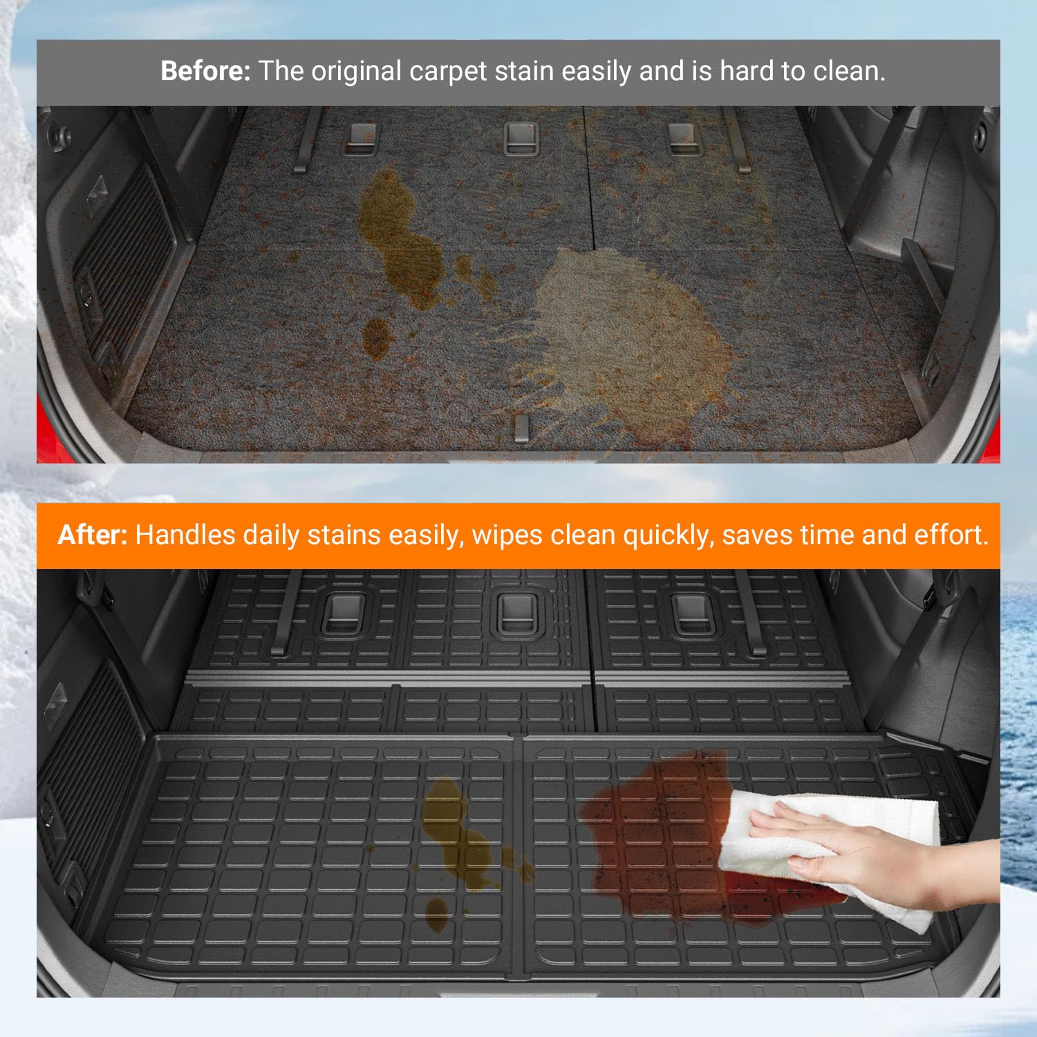 Powoq TPE material cargo liner offers durable, odor-free protection.