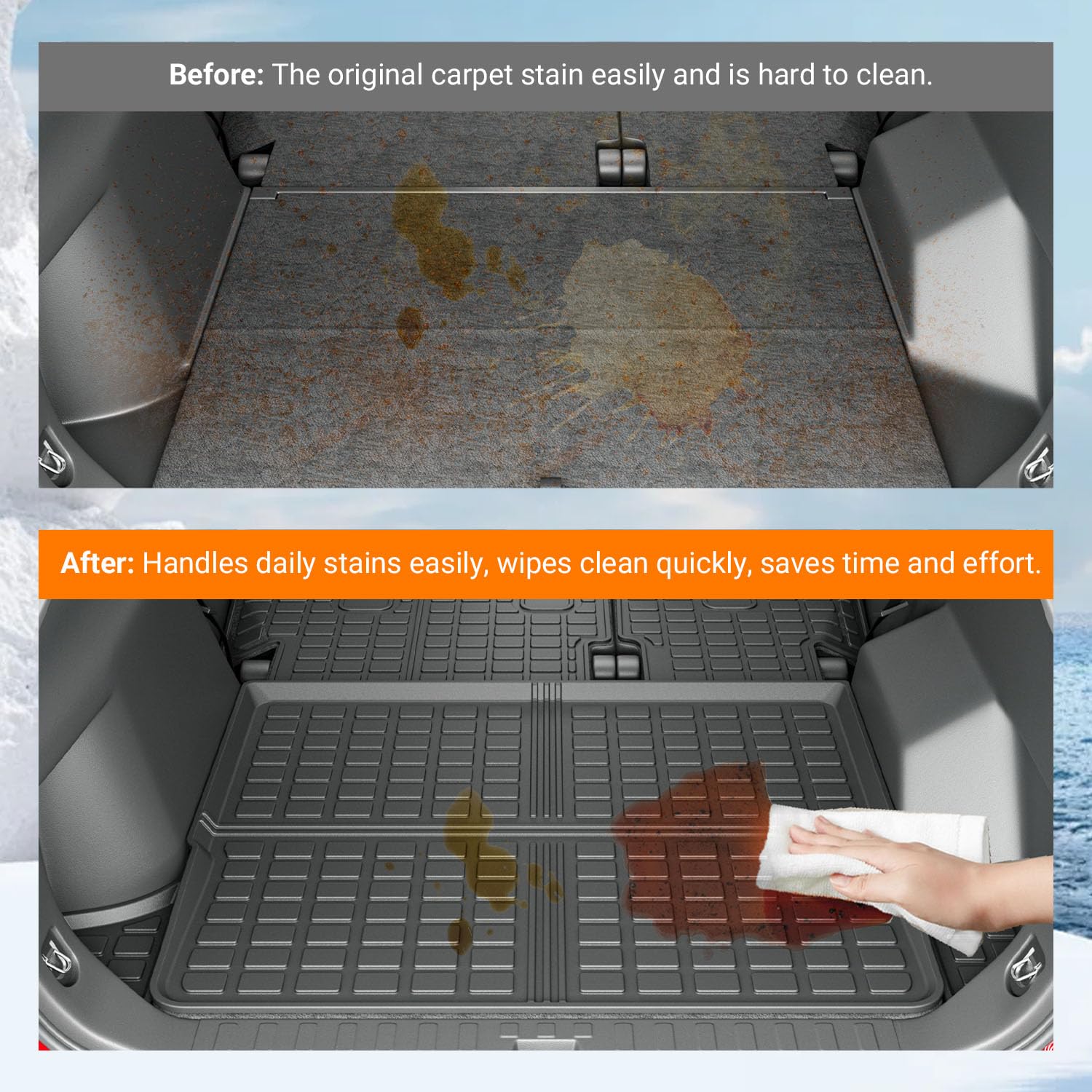 Powoq high-grade TPE material offers durable, safe protection and easy cleanup.