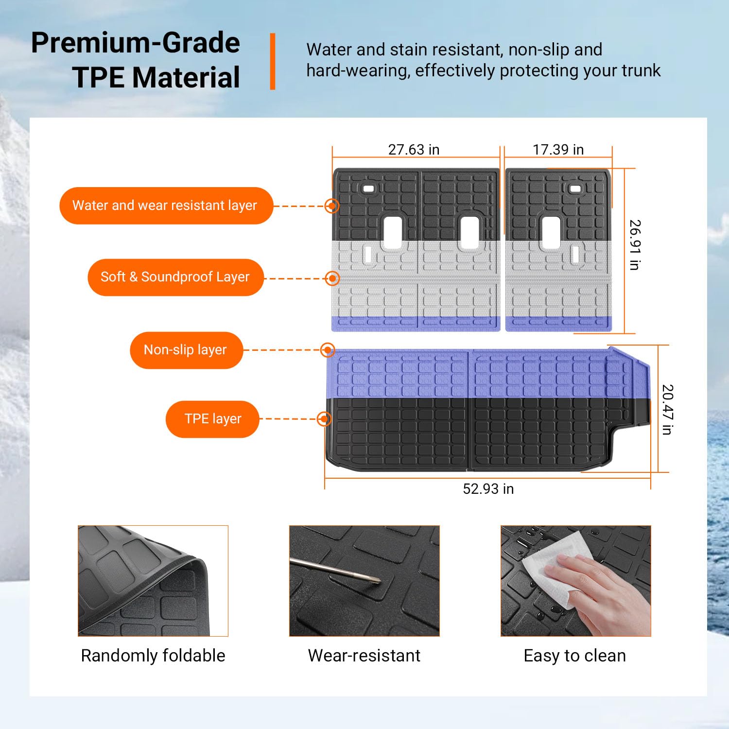 Powoq weather-ready cargo mat resists moisture, stains, and wear.