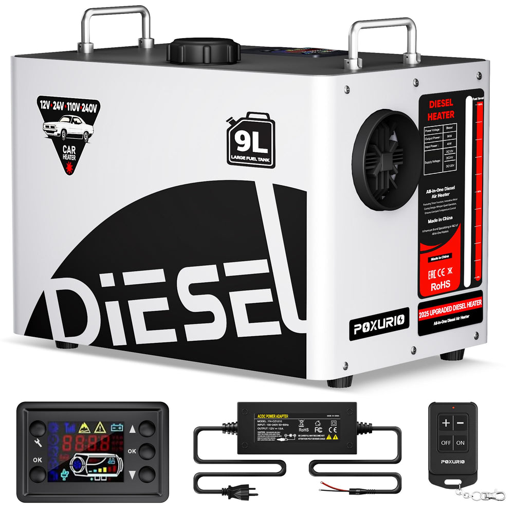 POXURIO 9L diesel heater unit ready for easy installation and fast warmth.