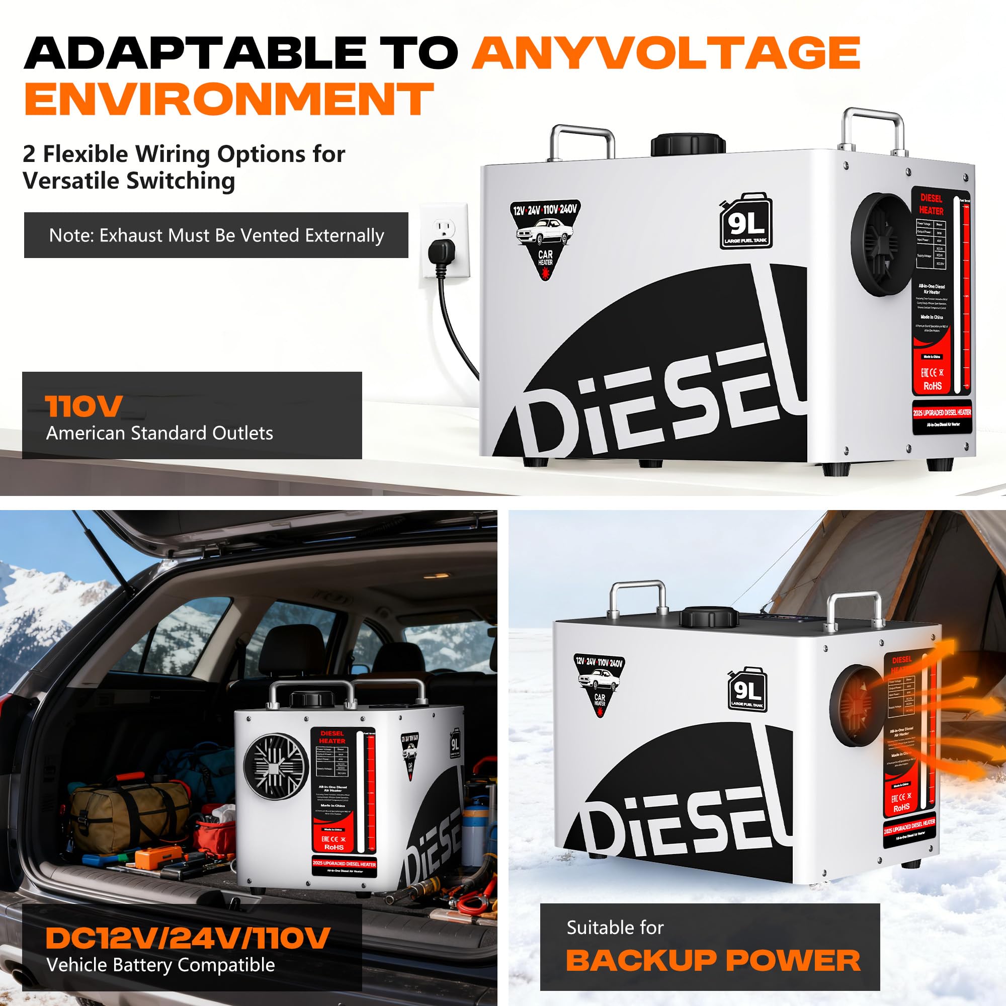 POXURIO diesel heater remote control for convenient operation from a distance.