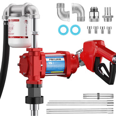 POXURIO fuel transfer pump delivers 15 GPM for fast fueling.