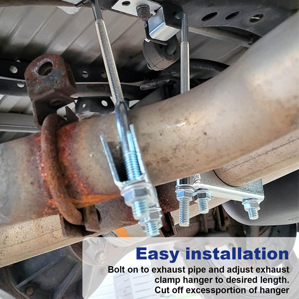 Ppizkk 3in exhaust clamp-hanger, adjustable hook for tight spaces.