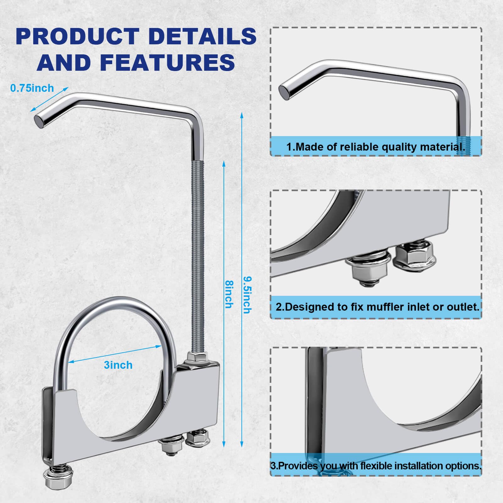 Ppizkk exhaust clamp with bolts, no welding required.