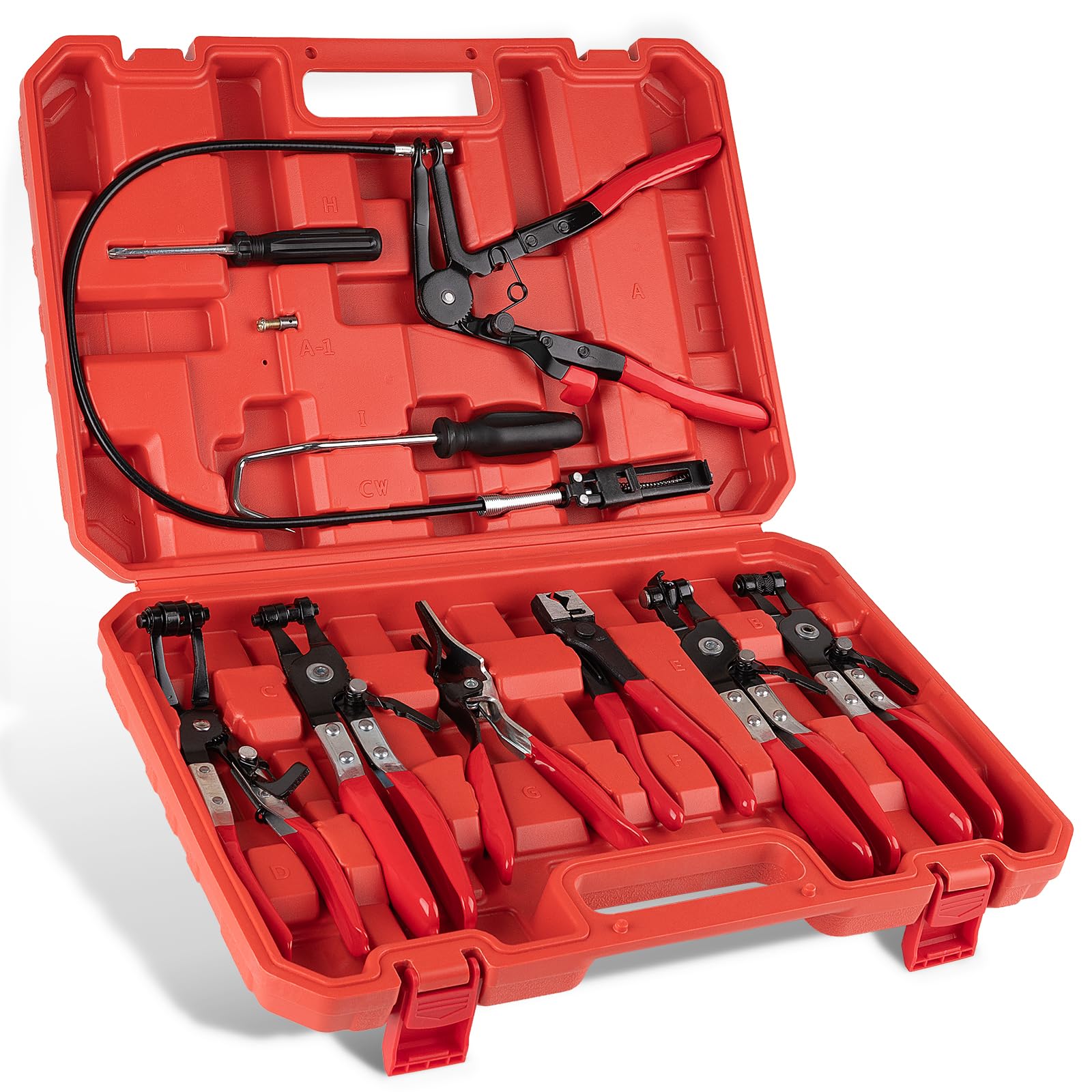 ppkbbeb 9pcs hose clamp pliers set displayed, ideal for efficient automotive clamp removal.