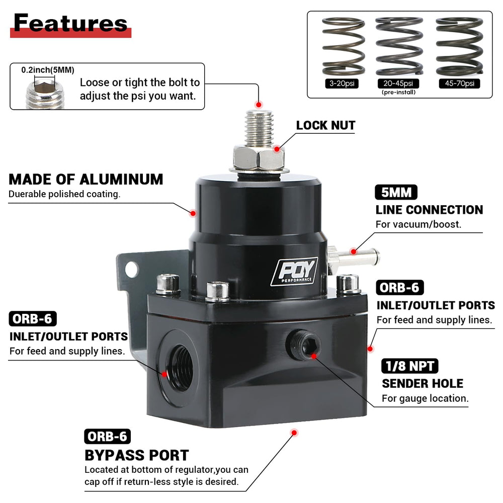 PQY 6AN return port view showing return line for stable fuel pressure control.