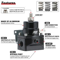 PQY 6AN return port view showing return line for stable fuel pressure control.