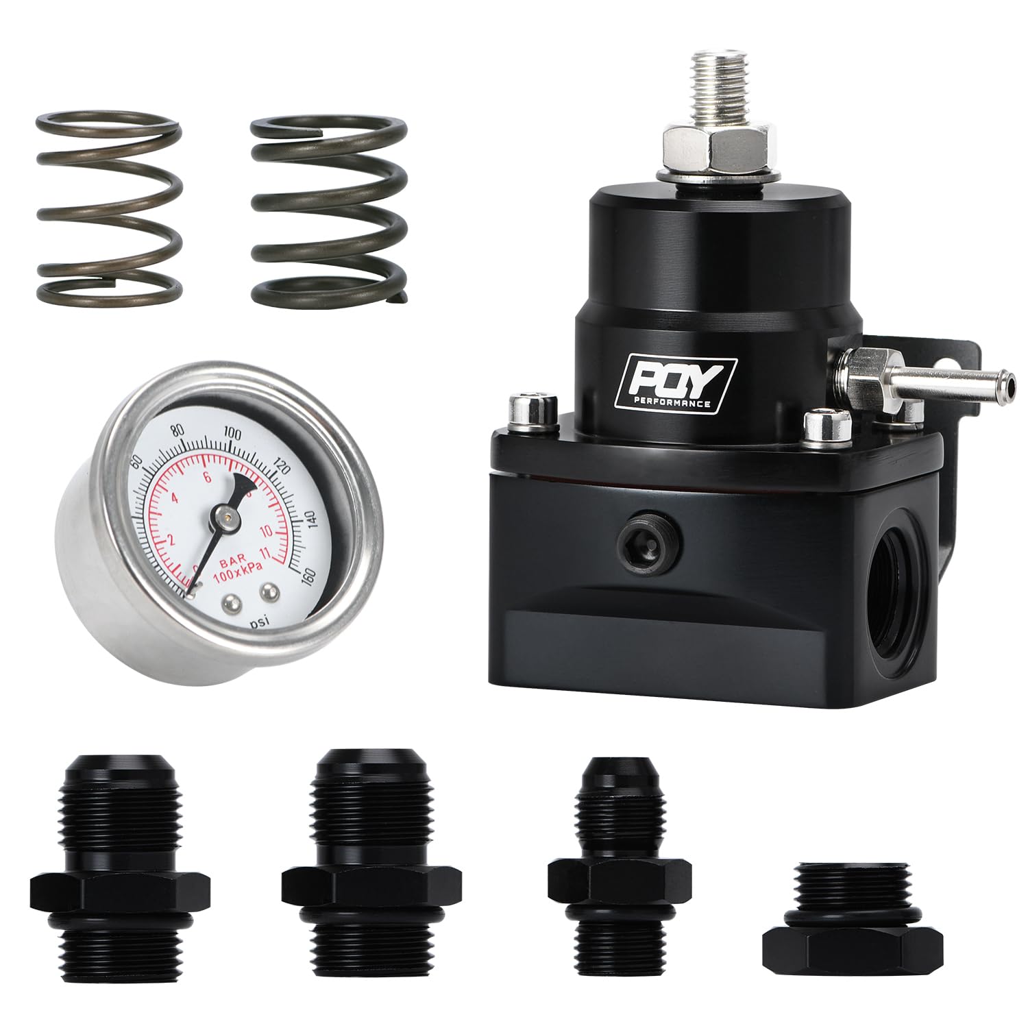 PQY adjustable EFI fuel pressure regulator kit, main view, enables precise fuel control for tuned engines.