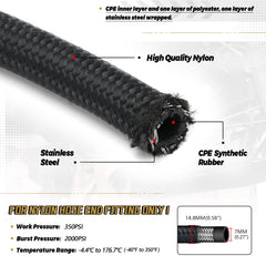 PQY AN6 6AN 90-degree end enables flexible engine bay routing.