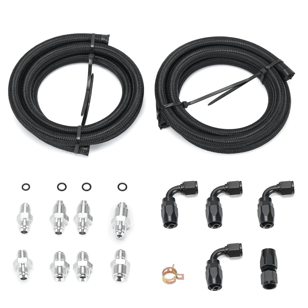 PQY AN6 hose kit assembly for LS swap steering routing.