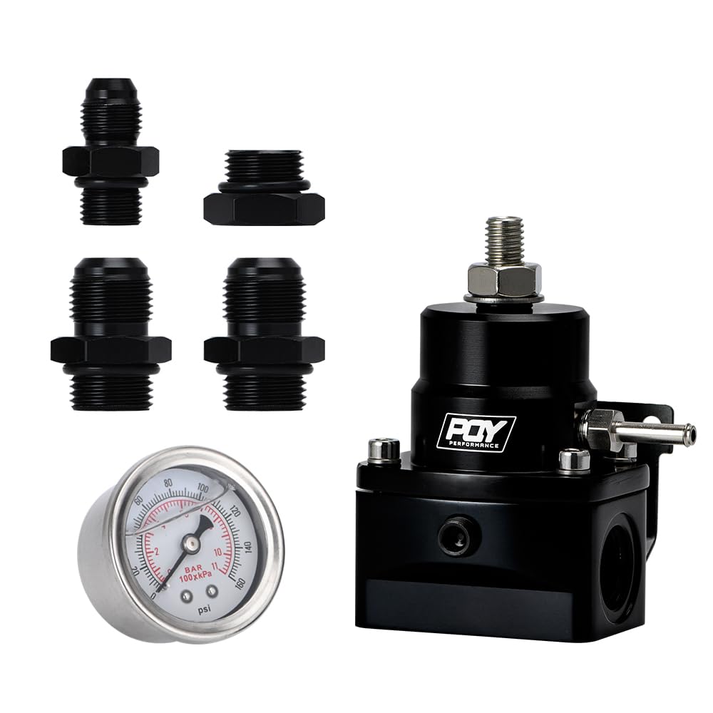 PQY fuel regulator AN8 feed AN6 return assembly enhances EFI fuel control