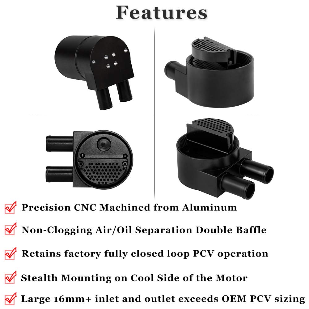 PQY reservoir catch can close-up, highlighting compact stealth mounting