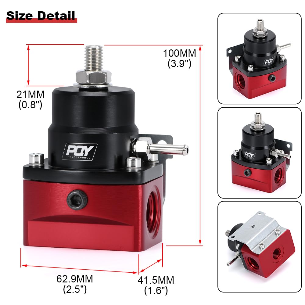 PQY OR8-AN8 fittings included for secure fuel connections.