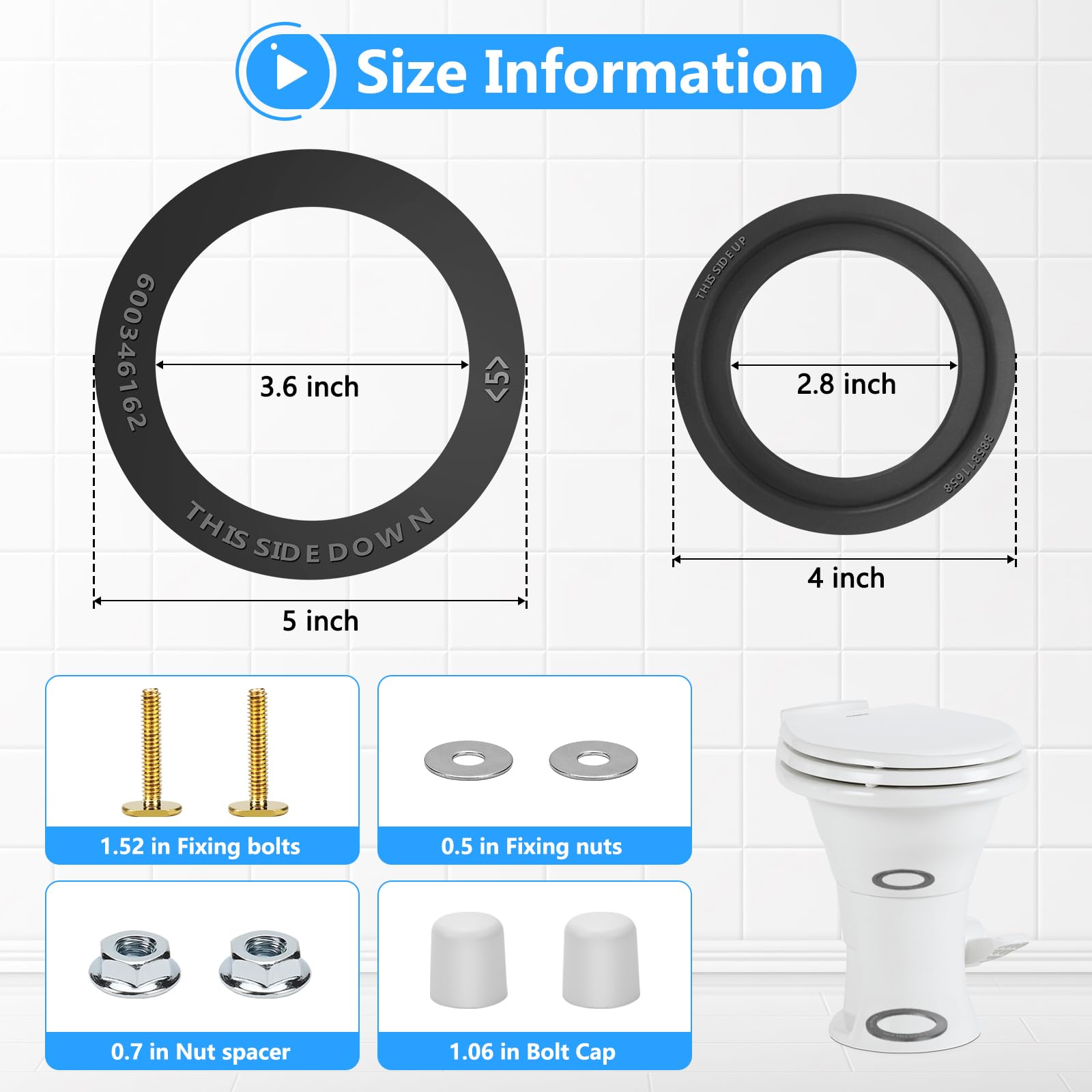 PRECIHW flush ball seal demonstrates easy installation for Dometic 300/310/320 toilets.