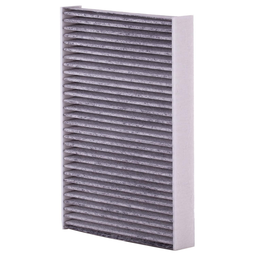 Premium Guard cabin air filter dust close-up shows filtration of fine particles