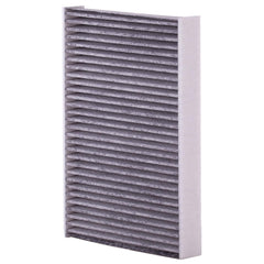 Premium Guard cabin air filter dust close-up shows filtration of fine particles