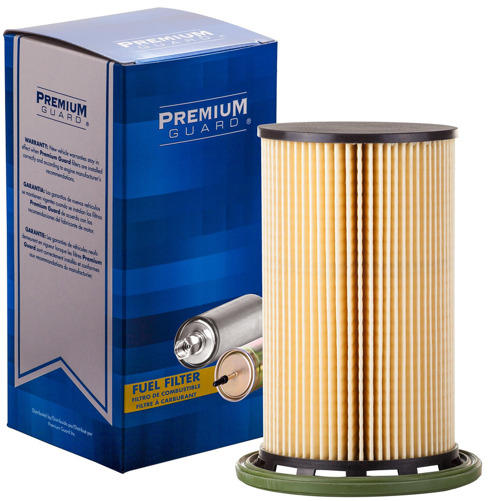 Premium Guard DF99057 diesel filter front view with precise OEM fit.