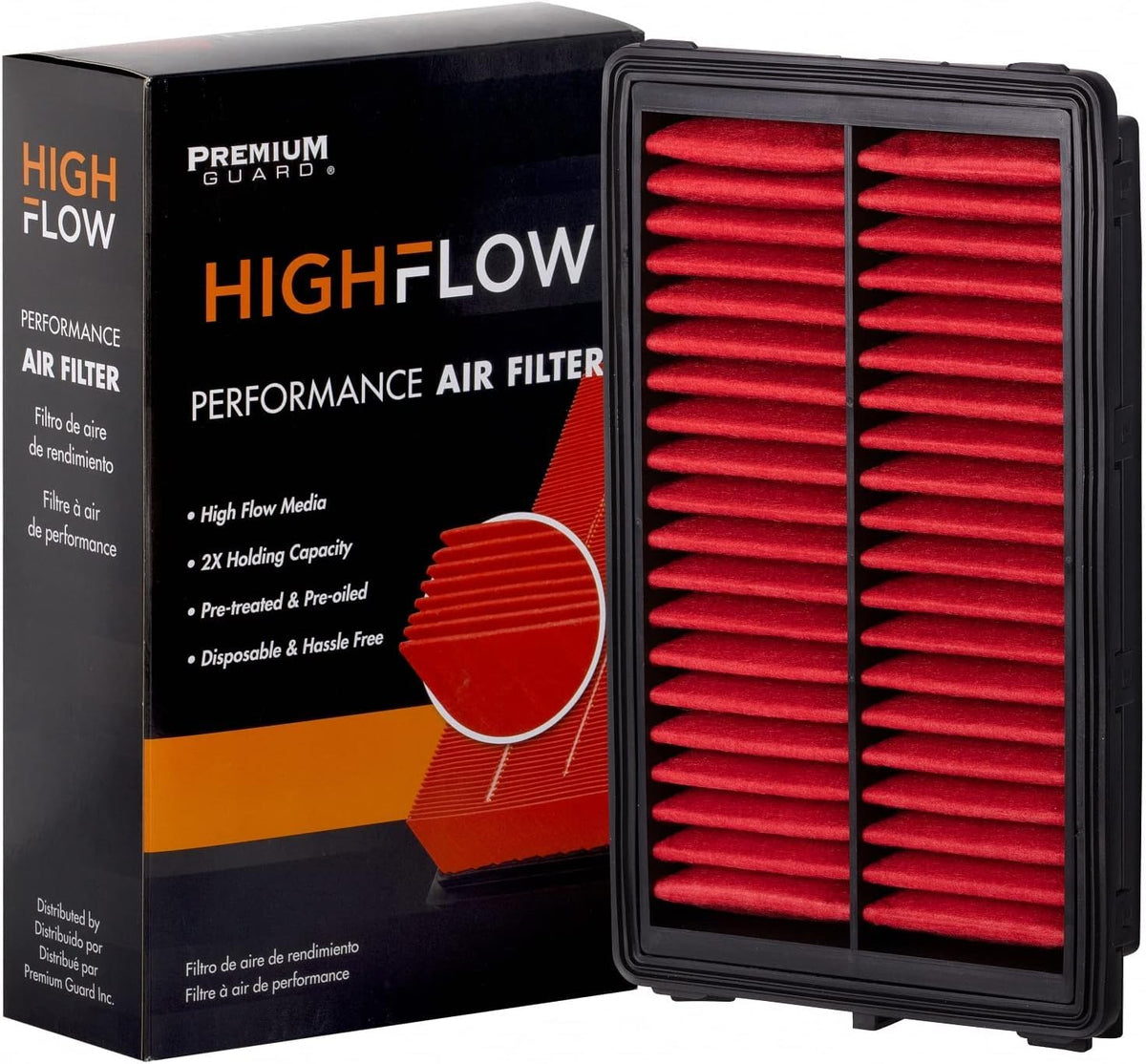 Premium Guard HIGHFLOW PA99540X front view showing high flow design for cleaner air