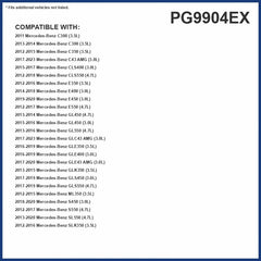Premium Guard oil filter packaging box showing Mercedes compatibility.