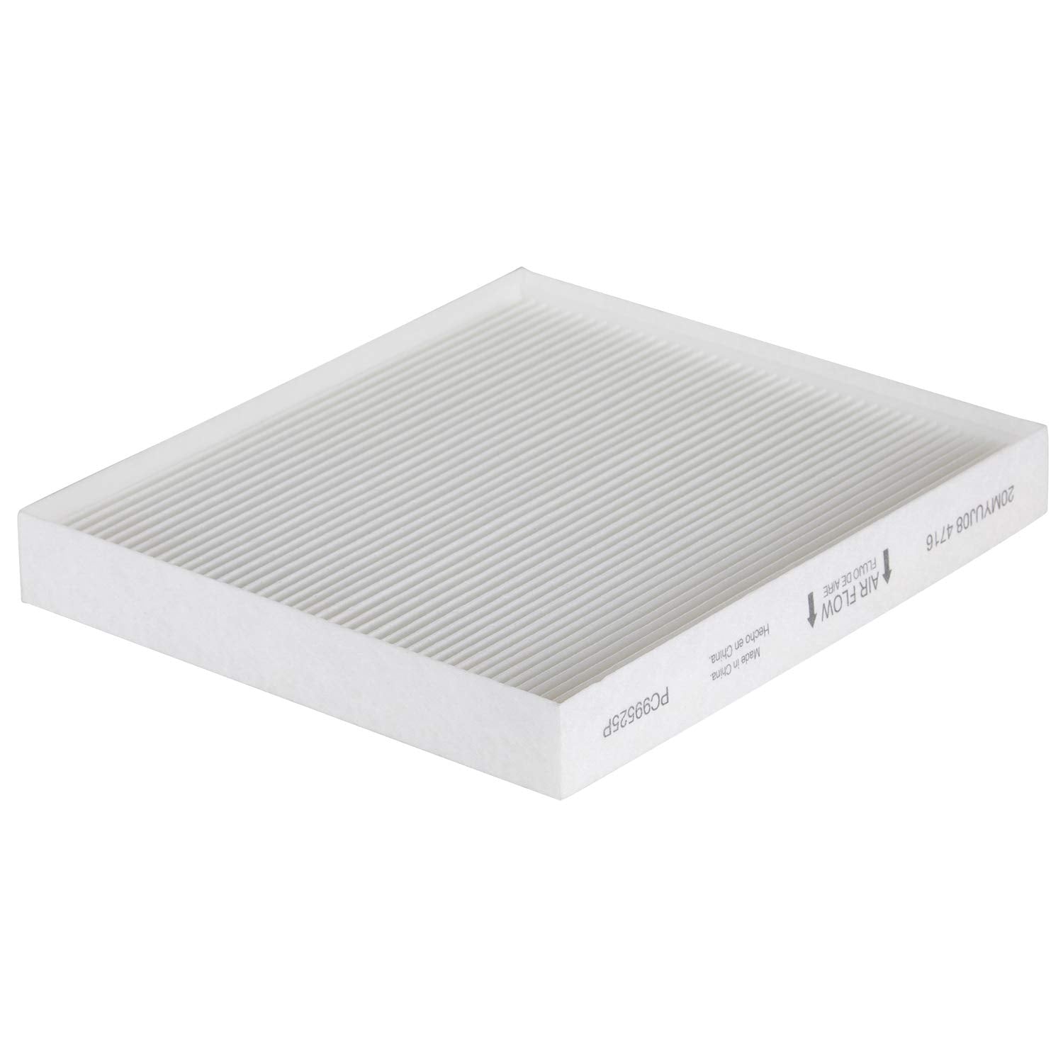 Boxed filter shown beside car dashboard for replacement ease.