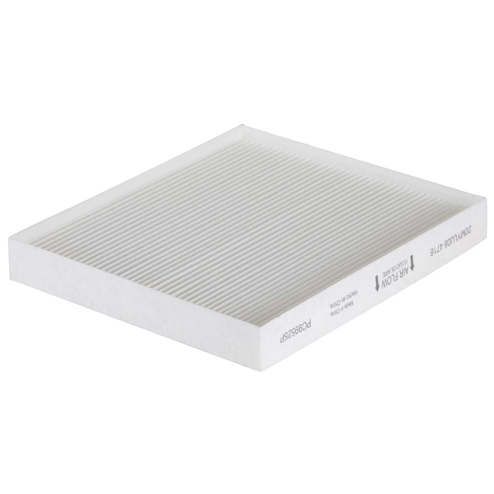 Boxed filter shown beside car dashboard for replacement ease.