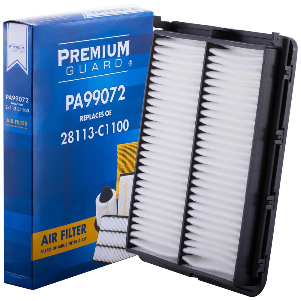 Premium Guard PG Engine Air Filter PA99072 front view showing sturdy construction for engine protection.