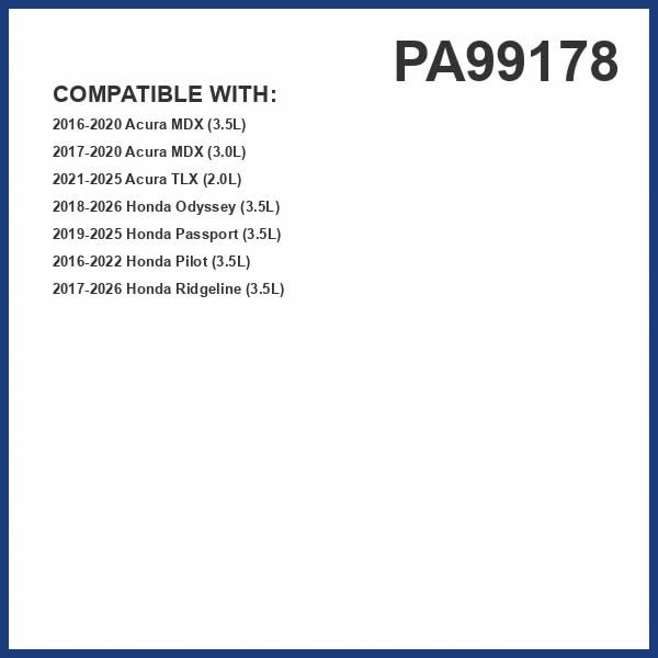 Premium Guard PA99178 side profile highlighting precise fitment for select Honda and Acura models.
