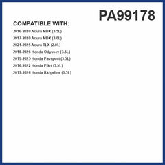 Premium Guard PA99178 side profile highlighting precise fitment for select Honda and Acura models.