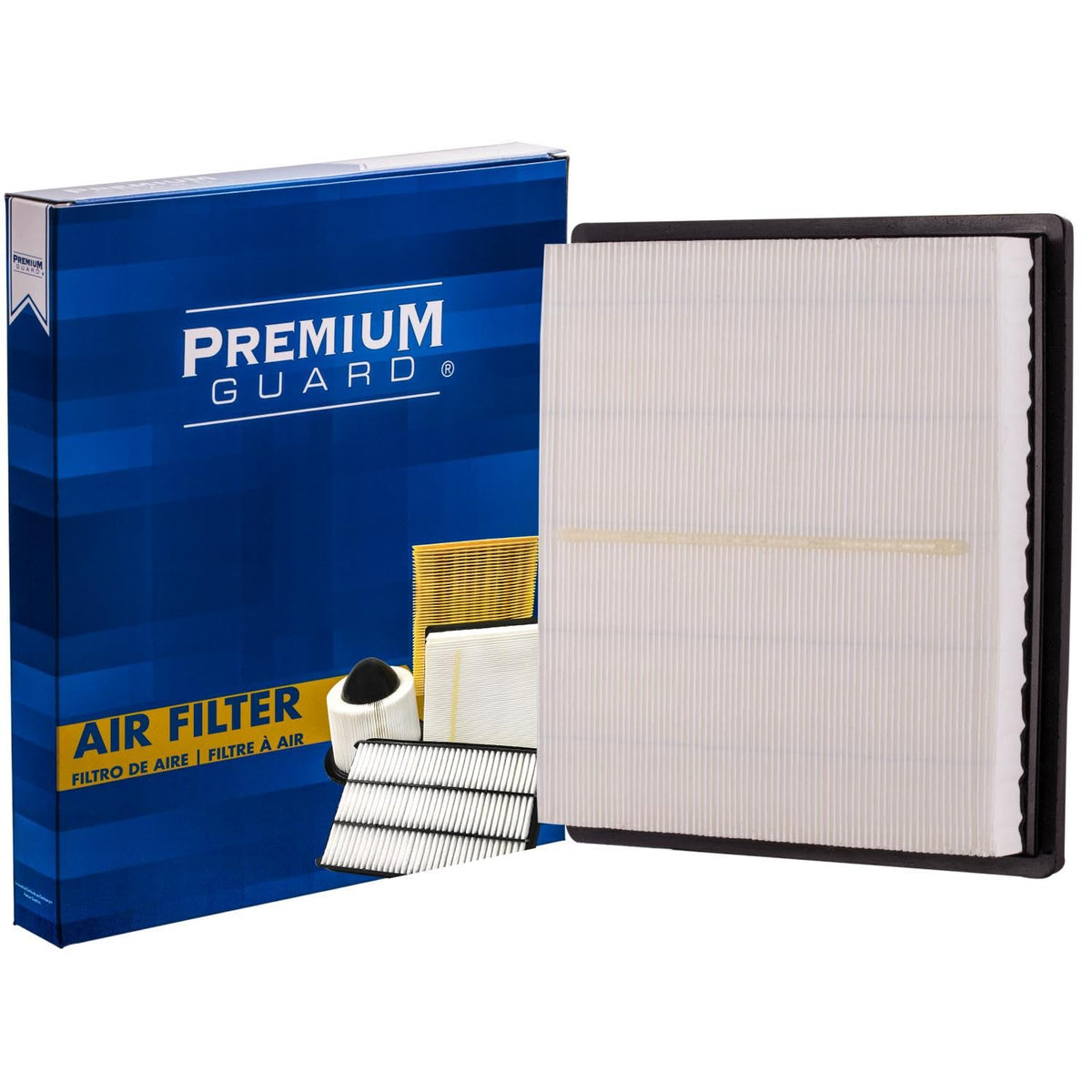 Premium Guard PA99365 engine air filter in a Subaru Forester for cleaner intake air.