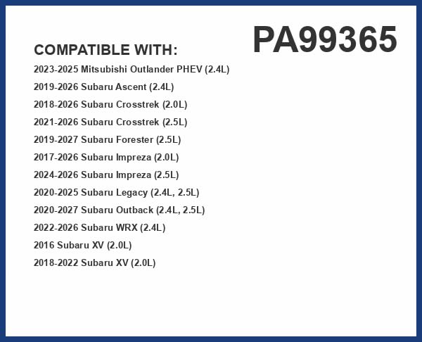 Premium Guard PA99365 air filter in Subaru Outback supporting engine efficiency.