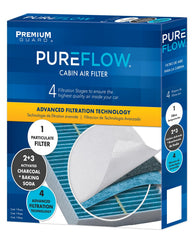 PureFlow cross-section reveals four filtration levels for cleaner in-car air.