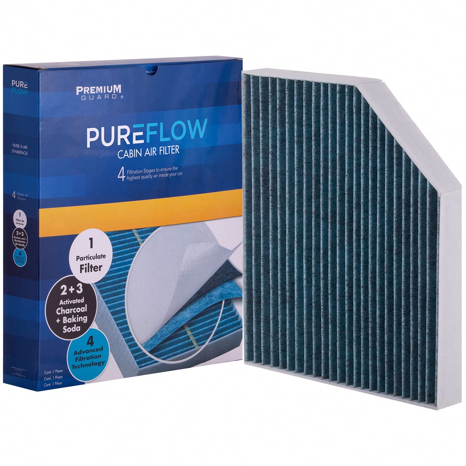 Premium Guard PureFlow PC6071X packaging highlights durable cabin filtration for clean air