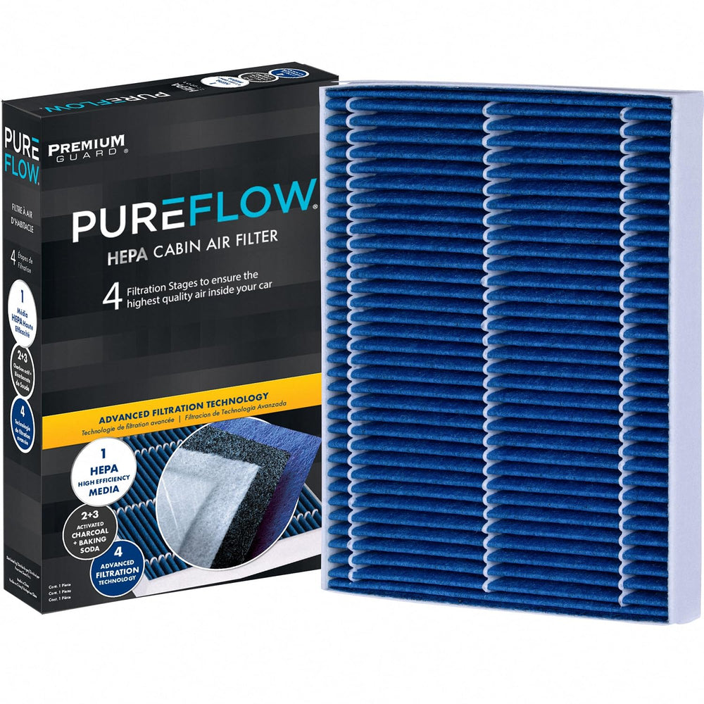 Premium Guard PureFlow HEPA cabin filter PC8155HX front view showing multi-layer design for cleaner air