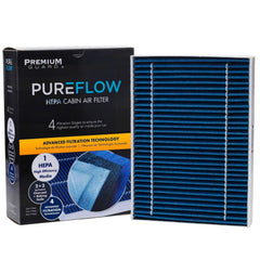Premium Guard PureFlow PC99244HX packaging highlighting high-efficiency filtration for cleaner cabin air.