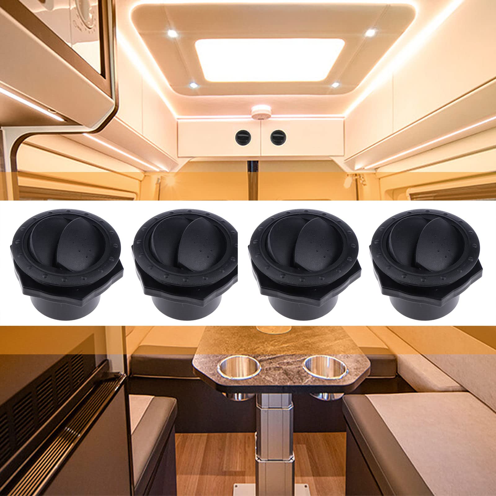 Prettyia 4pc air vent grille kit; universal fit for car and RV interiors.