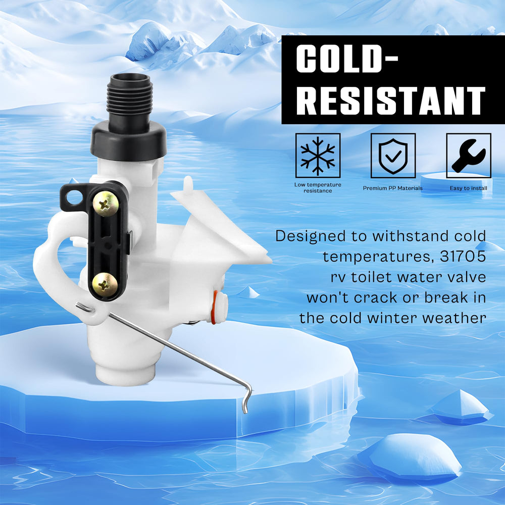 Prime&Swift RV toilet valve undergoing leak test for reliability