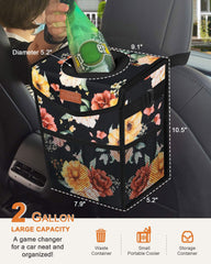Pritent 2-gallon car organizer provides ample space for trash and small items.