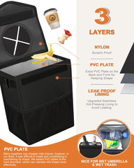 Pritent interior view with mesh pockets for tissues and wipes
