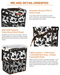 Pritent car trash can with side hooks stays stable on seats.