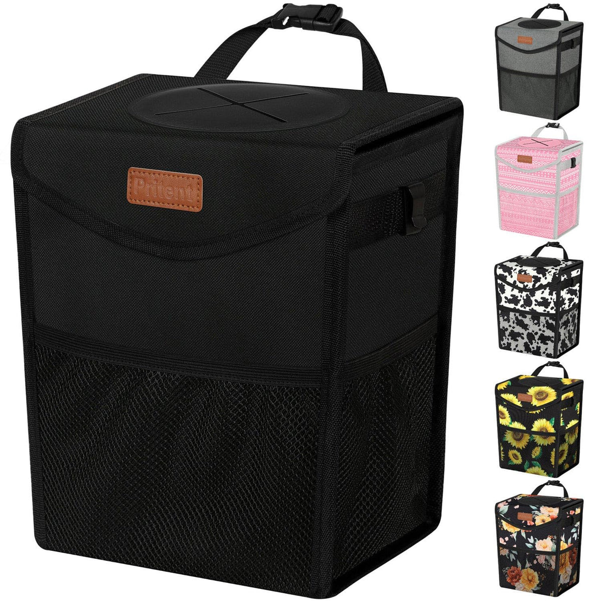 Pritent car trash can with lid keeps the cabin tidy and odor-free.