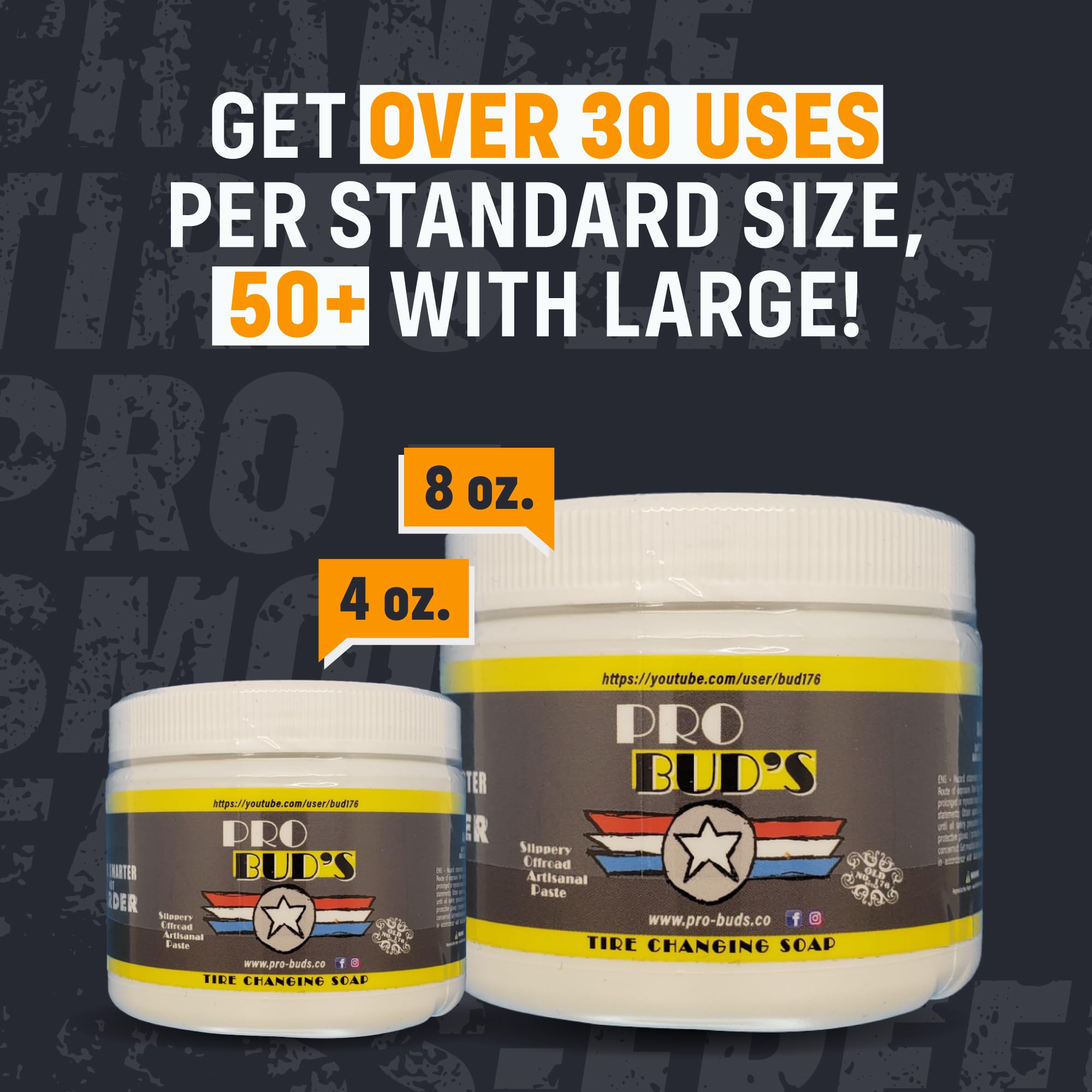 On-trail scene featuring Pro Bud's Tire Mounting Paste for quick roadside changes