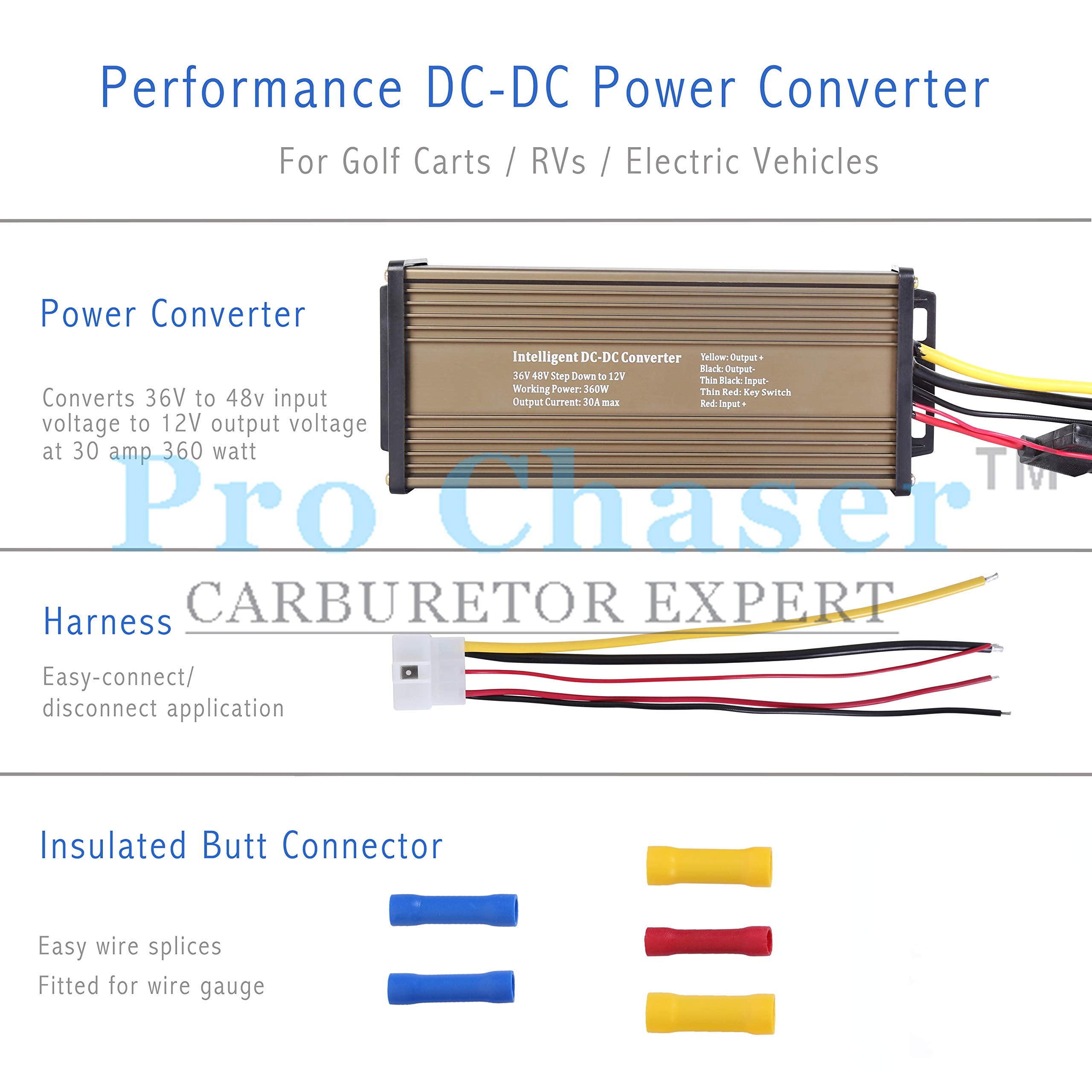 Pro Chaser color-coded harness simplifies wiring for safer RV and golf cart setups.