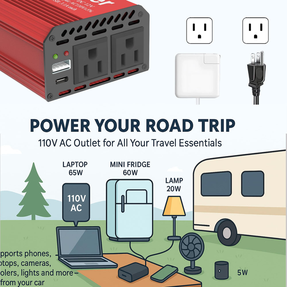 Pro Chaser USB-A QC18W port powers phones and tablets in car.