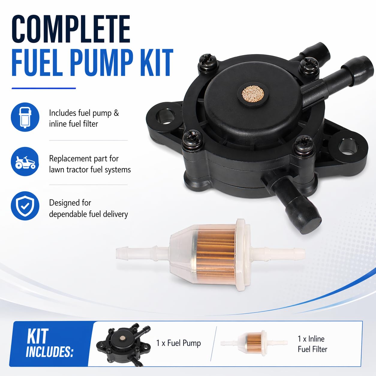 Pro Chaser Kohler KT725 KT745 fuel pump side view highlighting compact, easy-install design