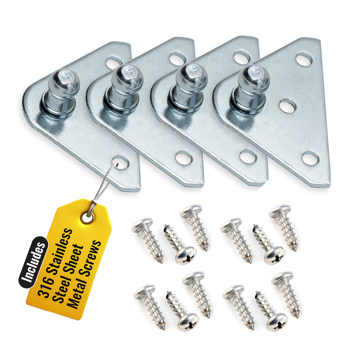 Pro Chutes 10mm ball stud bracket, front view, rugged 12-gauge steel for heavy use