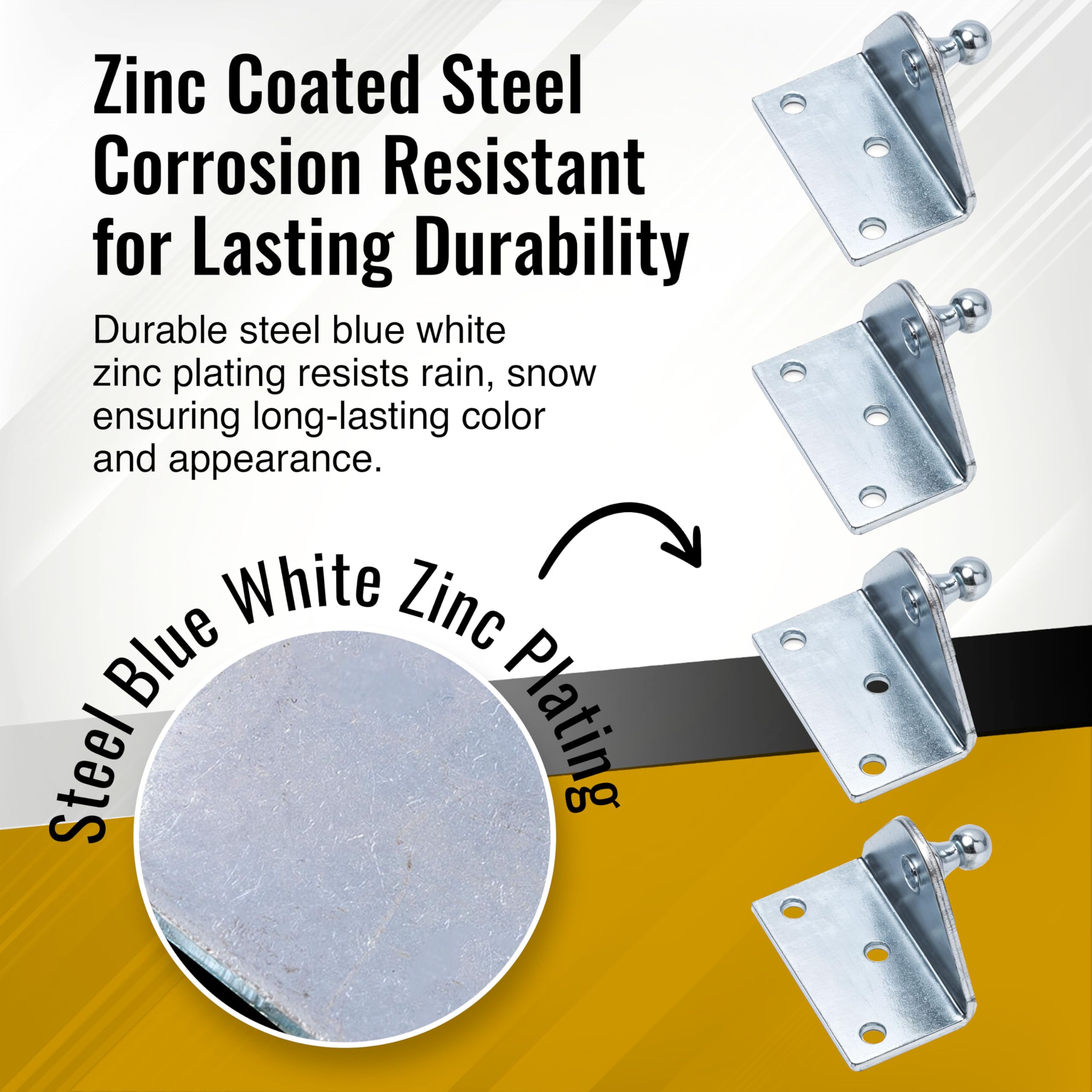 Pro Chutes angled bracket side profile shows heavy-duty construction for reliable lift support